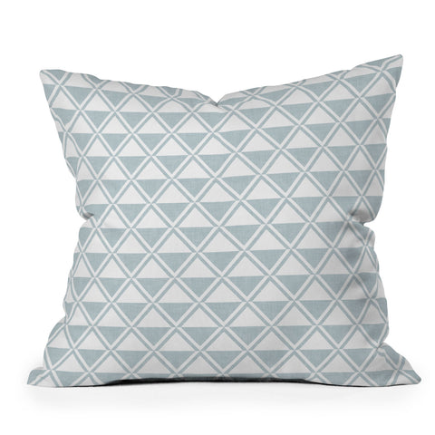 Little Arrow Design Co bodhi geo diamonds blue Outdoor Throw Pillow