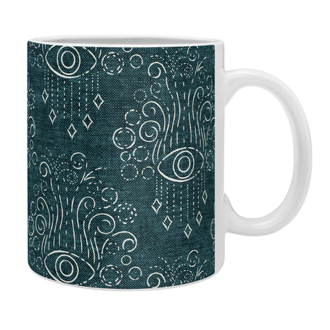 Little Arrow Design Co bohemian eyes on blue Coffee Mug
