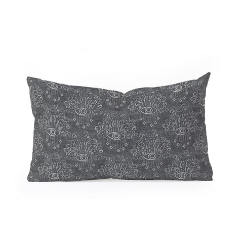 Little Arrow Design Co bohemian eyes on gray Oblong Throw Pillow