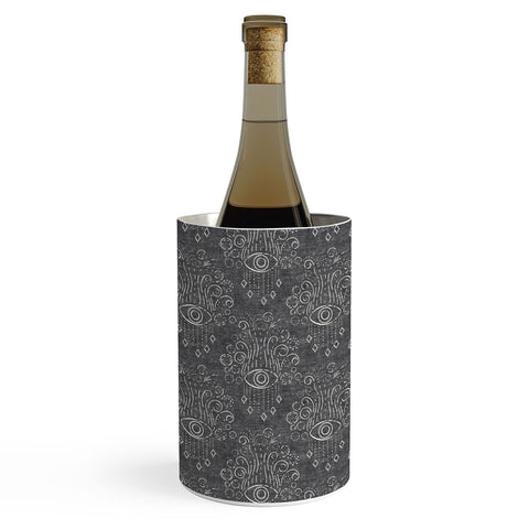 Little Arrow Design Co bohemian eyes on gray Wine Chiller