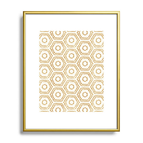 Little Arrow Design Co boho hexagons cream Metal Framed Art Print
