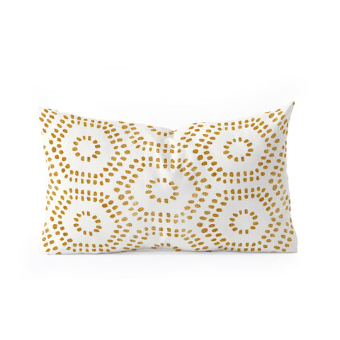 Little Arrow Design Co boho hexagons cream Oblong Throw Pillow