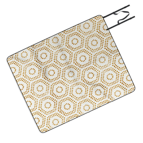 Little Arrow Design Co boho hexagons cream Picnic Blanket