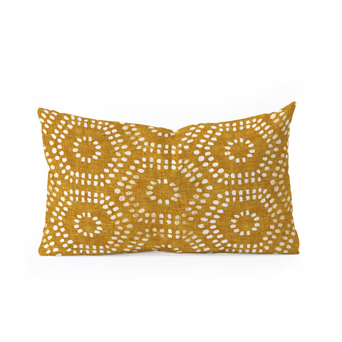 Little Arrow Design Co boho hexagons gold Oblong Throw Pillow