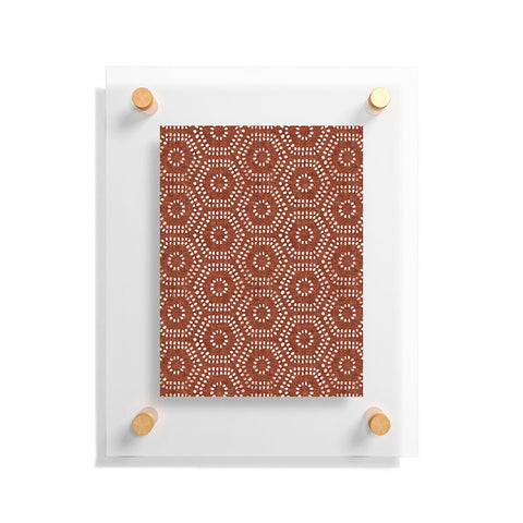 Little Arrow Design Co boho hexagons rust Floating Acrylic Print