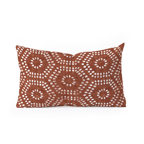 Little Arrow Design Co boho hexagons rust Oblong Throw Pillow