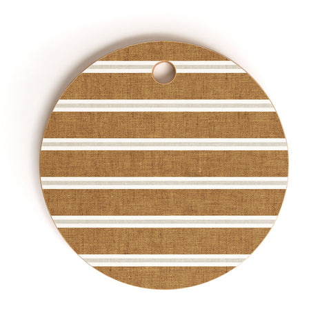 Little Arrow Design Co Cadence stripes rust beige Cutting Board Round