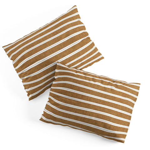 Little Arrow Design Co Cadence stripes rust beige Pillow Shams