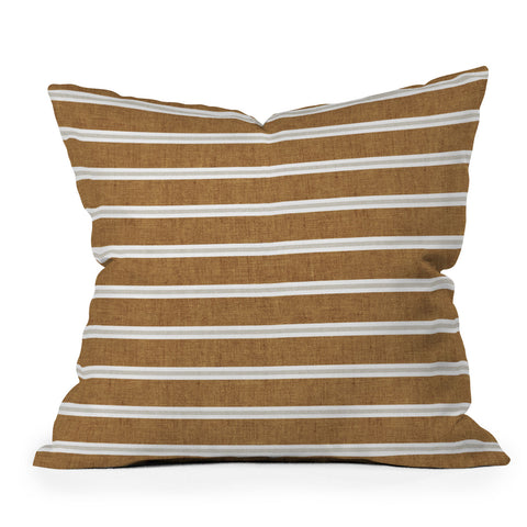 Little Arrow Design Co Cadence stripes rust beige Outdoor Throw Pillow