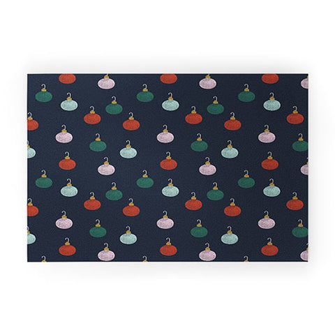 Little Arrow Design Co christmas ornaments on navy Welcome Mat