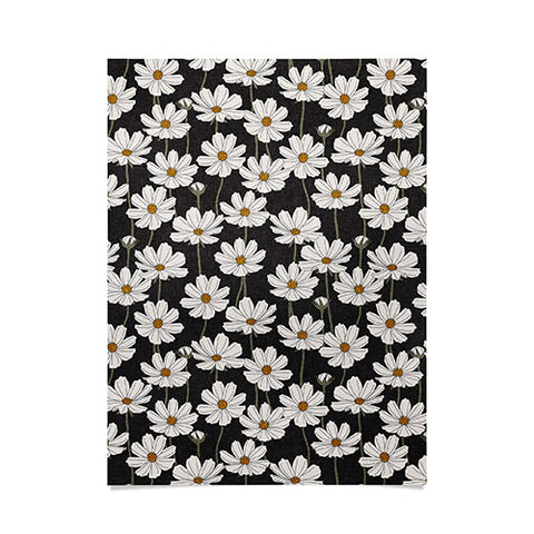 Little Arrow Design Co cosmos floral charcoal Poster