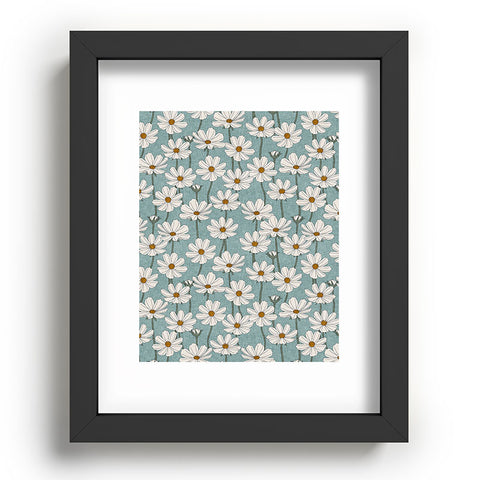 Little Arrow Design Co cosmos floral dusty blue Recessed Framing Rectangle