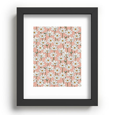Little Arrow Design Co cosmos floral pink Recessed Framing Rectangle