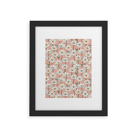 Little Arrow Design Co cosmos floral pink Framed Art Print