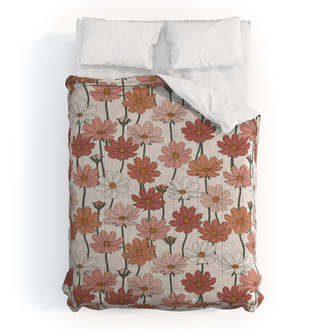 Little Arrow Design Co cosmos floral warm Comforter