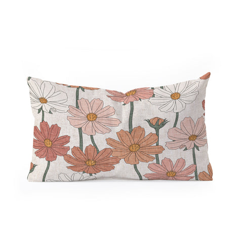 Little Arrow Design Co cosmos floral warm Oblong Throw Pillow