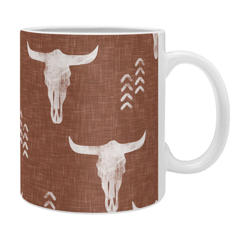 Little Arrow Design Co cow skulls on rust Coffee Mug