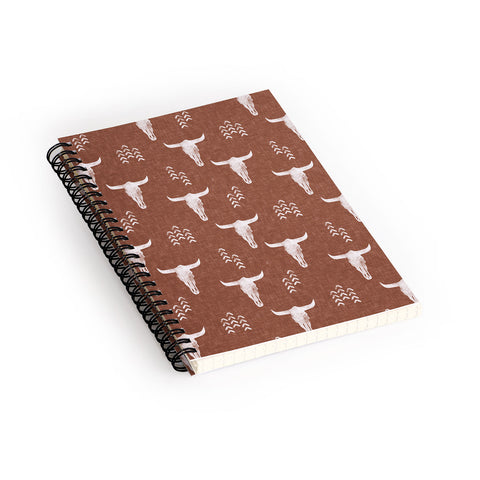 Little Arrow Design Co cow skulls on rust Spiral Notebook