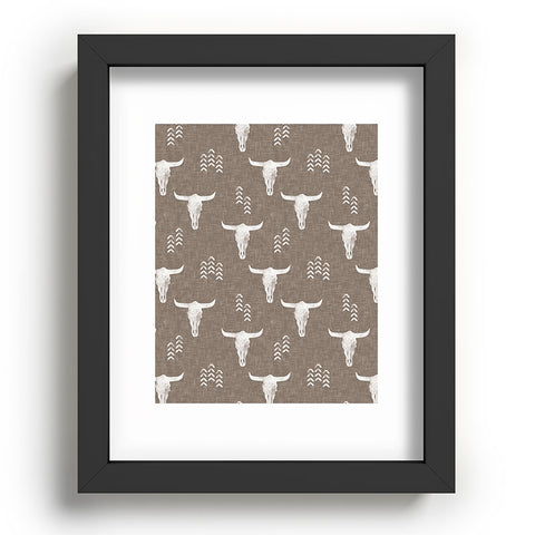 Little Arrow Design Co cow skulls on taupe Recessed Framing Rectangle