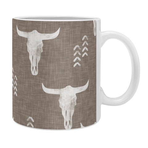 Little Arrow Design Co cow skulls on taupe Coffee Mug