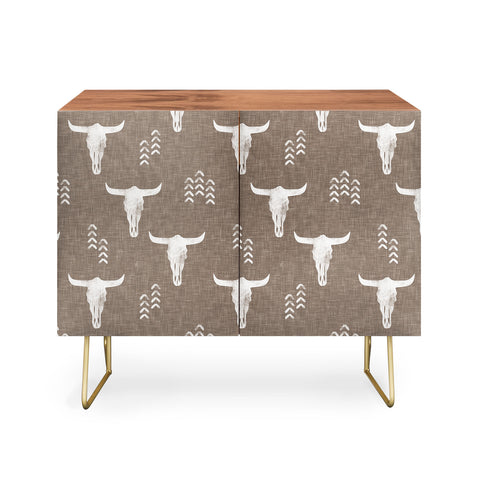 Little Arrow Design Co cow skulls on taupe Credenza