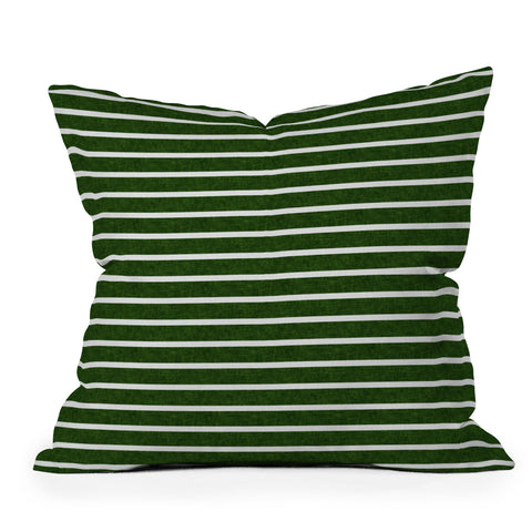 Little Arrow Design Co Crocodile Green Stripe Outdoor Throw Pillow