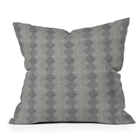 Little Arrow Design Co diamond mud cloth gray Outdoor Throw Pillow