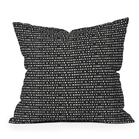 Little Arrow Design Co dotty stripes neutral Outdoor Throw Pillow
