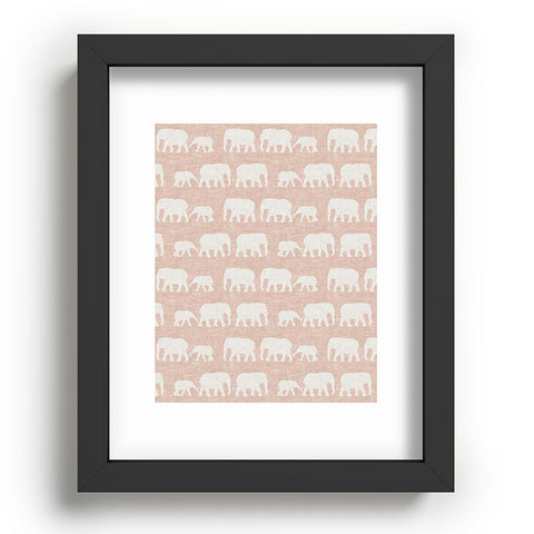 Little Arrow Design Co elephants marching dusty pink Recessed Framing Rectangle