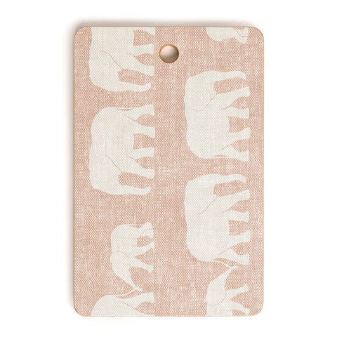 Little Arrow Design Co elephants marching dusty pink Cutting Board Rectangle