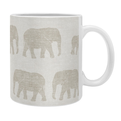 Little Arrow Design Co elephants marching khaki Coffee Mug