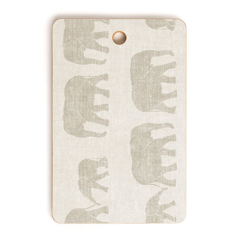 Little Arrow Design Co elephants marching khaki Cutting Board Rectangle
