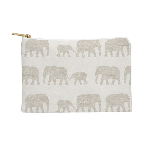 Little Arrow Design Co elephants marching khaki Pouch