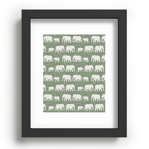Little Arrow Design Co elephants marching sage Recessed Framing Rectangle