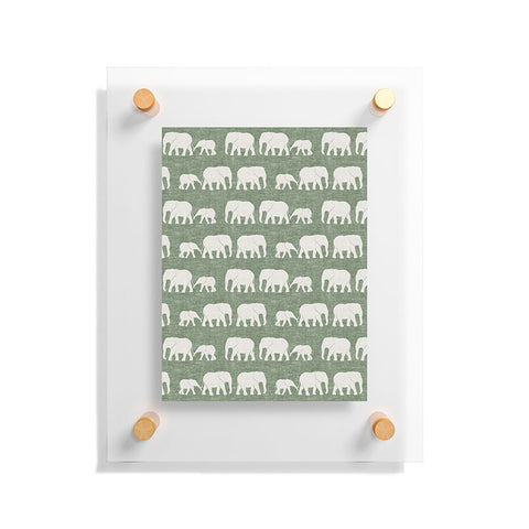 Little Arrow Design Co elephants marching sage Floating Acrylic Print