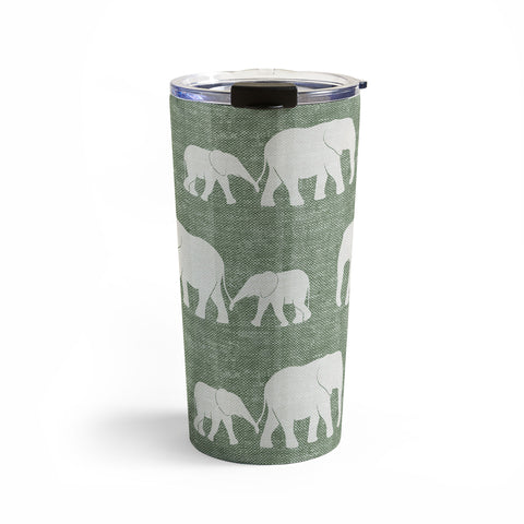 Little Arrow Design Co elephants marching sage Travel Mug