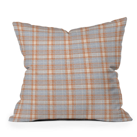 Little Arrow Design Co fall plaid warm neutrals Outdoor Throw Pillow