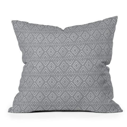 Little Arrow Design Co farmhouse diamonds gray Outdoor Throw Pillow