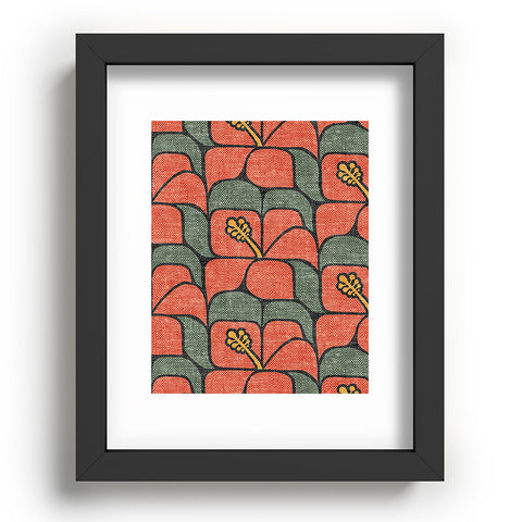 Little Arrow Design Co geometric hibiscus orange Recessed Framing Rectangle