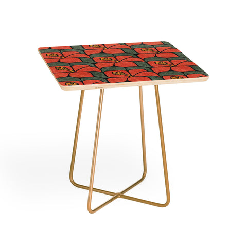 Little Arrow Design Co geometric hibiscus orange Side Table