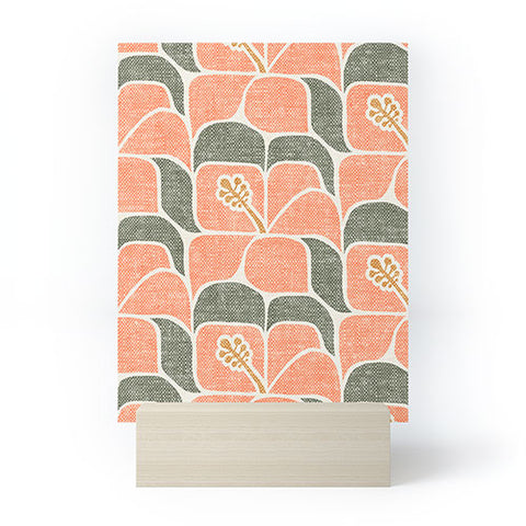 Little Arrow Design Co geometric hibiscus peach Mini Art Print