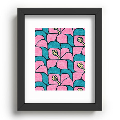 Little Arrow Design Co geometric hibiscus pink teal Recessed Framing Rectangle