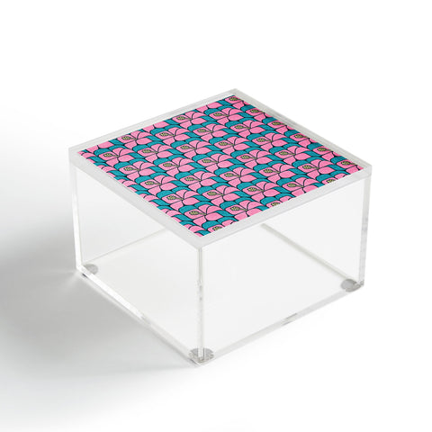 Little Arrow Design Co geometric hibiscus pink teal Acrylic Box