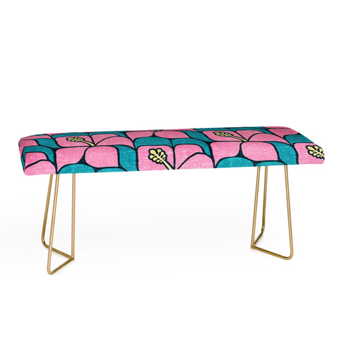 Little Arrow Design Co geometric hibiscus pink teal Bench
