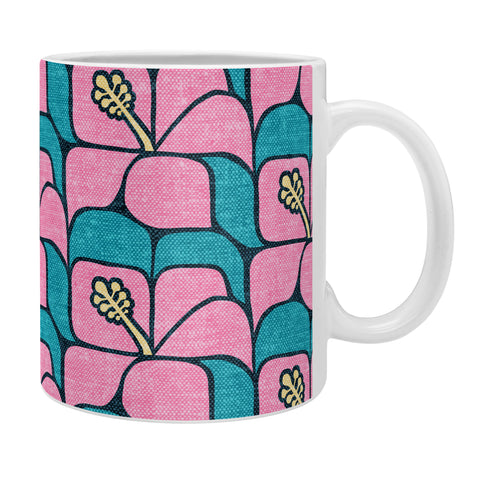 Little Arrow Design Co geometric hibiscus pink teal Coffee Mug