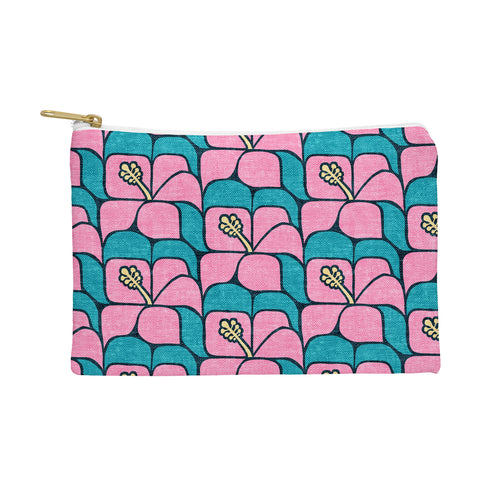 Little Arrow Design Co geometric hibiscus pink teal Pouch