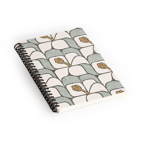 Little Arrow Design Co geometric hibiscus sage Spiral Notebook