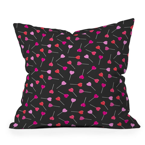 Little Arrow Design Co heart lollies Outdoor Throw Pillow
