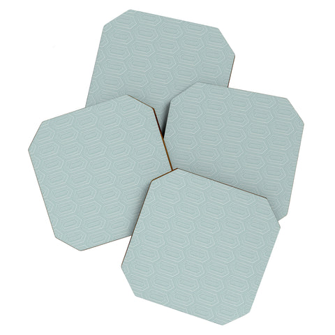 Little Arrow Design Co hexagon boho tile dusty blue Coaster Set