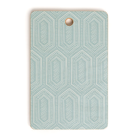 Little Arrow Design Co hexagon boho tile dusty blue Cutting Board Rectangle